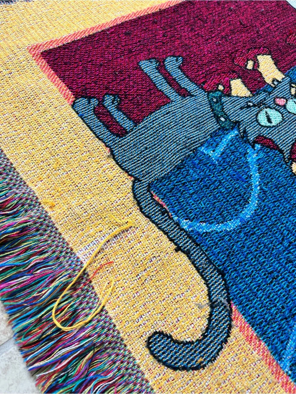 Vintage 90s The Simpsons Woven Throw Blanket Tapestry Couch Afghan 58x46 by Bart - Picture 4 of 12